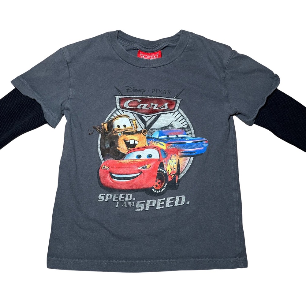 Vintage Disney Pixar Cars Lightning McQueen Mater Long Sleeve Shirt Kids Size XS